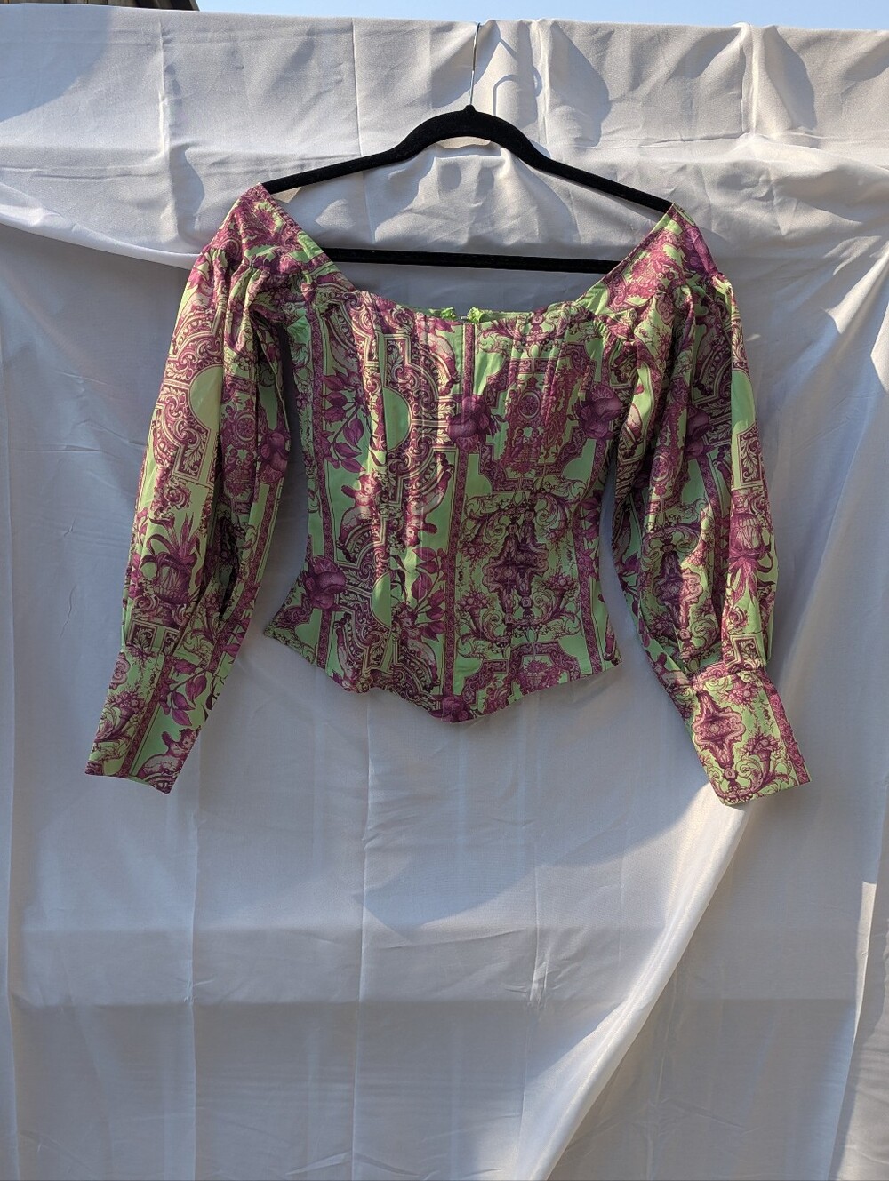 Ren Faire Corset Top Fairy Core Modern Boho Toile Regency Boho Forest Fairy - Picture 11 of 15